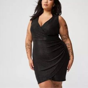 Torrid Mini Foil Surplice Tulip Dress | Size 3
